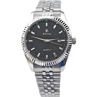 Rötting Design Quarzuhr Herrenuhr Quarz silberfarbene Lünette schwarzes Ziffernblatt DATUM, (1-tlg)