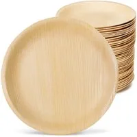 wisefood Einwegteller Palmblatt-Teller, rund, Ø 23 x 2,5 cm, (100 St)