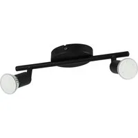 EGLO Deckenspot BUZZ-LED Spotlampe - Stahl - GU10 - 2X2,8W - IP20, Leuchtmittel wechselbar, Wandleuchte, Wandspot, schwenkbar, Strahler, L28,5 x B6,5 cm