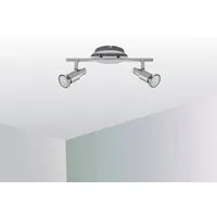 TRANGO LED Deckenspots, 2-flammig 2890-028-5W LED Deckenleuchte OSCAR inkl. 2x 5 Watt GU10 LED Leuchtmittel in Chrom-Optik Deckenlampe, Deckenstrahler, Deckenspots, Lampe schwenkbar und drehbar