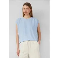 s.Oliver Kurzarmshirt T-Shirt Verkürztes T-Shirt mit Faltendetails