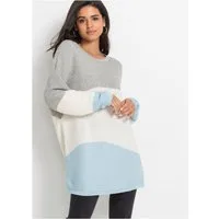 bonprix Longpullover aus Baumwollmischung, mit Rundhalsausschnitt, lange Form