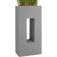 Pflanzwerk® Hochbeet Pflanzkübel VISTA Premium Blumenkübel aus Fiberglas mit Lotus-Effekt, Fiberglas - Handgefertigt - Rechteckig - Frostbeständig