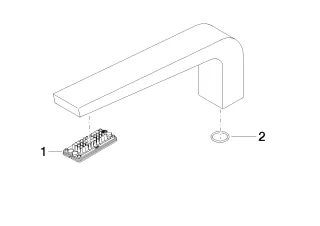 Dornbracht Auslauf Ersatzteile 90117000800 285 x 395 x 155 mm Platin gebürstet 90117000800-06