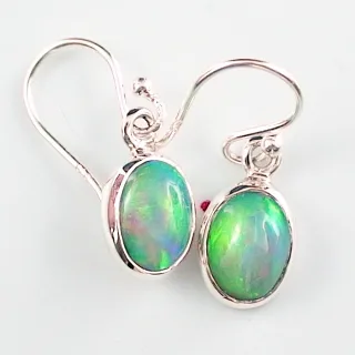 925 Sterling Silber Ohrhänger mit 0,96 ct. + 1,22 ct. Welo Opalen