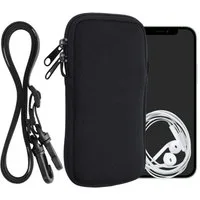 kwmobile Handytasche Handytasche für Smartphones XL - 6,7/6,8" (1-tlg), Neopren Handy Hülle mit Kordel - Tasche mit Handykette 17,2 x 8,4 cm