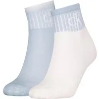 Calvin Klein Jeans Socken CKJ WOMEN QUARTER 2P GLOSSY RIB (2-Paar) mit dezentem Logo-Design