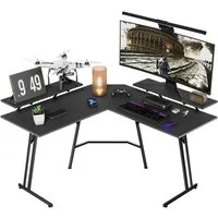 FIVMEN Schreibtisch Computertisch Gaming Tisch L-Frame PC Schreibtisch mit Tischplatte (1 Tisch), Gaming Schreibtisch inkl. Schwarze Kohlefaser für zu Hause/Büro