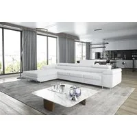 thematys Ecksofa ALVARO MAXI 355 x 204cm mit Schlaffunktion & Bettkasten –, L-Sofa mit 4 verstellbaren Kopfstützen, Samt (Monolotith), oder Cord (Poso) - L-Form, XL-Wohnlandschaft, 355 cm breit