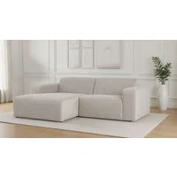OTTO home Ecksofa Koa, 228 cm, L-Form, Modulsofa in Cord, Chenille, Struktur, Webstoff, Designsofa, weicher Lounge-Sitzkomfort, Welleunterfederung, bodentief