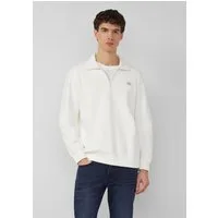 s.Oliver Sweatshirt Sweatshirt Sweatshirt mit Troyer-Kragen und Logo-Patch