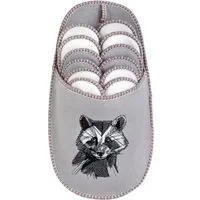ONVAYA ABS Gästepantoffel, Waschbär, 6er Set, Antirutsch Sohle Pantoffel