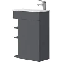 Vicco Badmöbel-Set Amadeo, Anthrazit, 2 Teile, mit Waschbecken, (2-St., 2er Set)