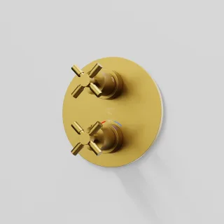 Steinberg Fertigmontageset zu Unterputzthermostat mit 2-Wege Umsteller, brushed gold, 250 4133 3 BG 250 4133 3 BG