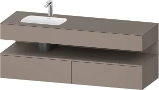 Duravit Qatego Einbauwaschtisch mit Konsolenwaschtischunterbau Basalt Matt 1600x500x600 mm - QA47950 QA4795043430000