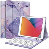 Fintie Tablet-Hülle Tastatur TPU Hülle für iPad 10.2 Zoll(9/8/7 Generation-2021/2020/2019), mit Pencil Halter und magnetisch Tastatur mit QWERTZ Layout
