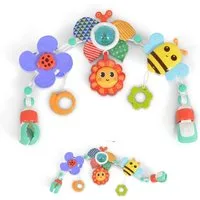 Moni Spielbogen Spielbogen für Kinderbett, Kinderwagen, Spielmatte Rassel Beißring Motorik