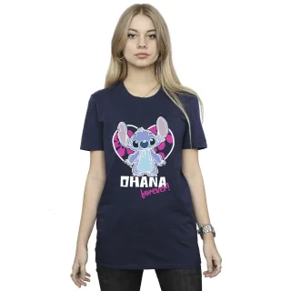 Disney - "Ohana Forever" T-Shirt für Damen (Marineblau)
