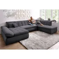 DOMO collection Wohnlandschaft NMORIC im XXL-Format, 353x216x80 cm, inkl. Zierkissen U-Form, wahlweise mit Bettfunktion und Armlehnenverstellung
