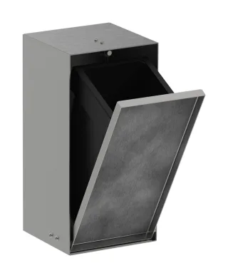Hansgrohe Einbau Abfalleimer XtraStoris Rock mit Ablage und beflliesbarer Tür BST, 56063800 56063800