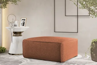 Polsterhocker Designerhocker CELES PREMIUM 105x105 cm Stoff Ascot Bukla Terra...