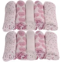 La Bortini Stoffwindeln Spucktücher 5 oder 10 Stück Tücher Baby Mulltücher Babywindeln (5er-Set oder 10er Set, für Neugeborene), aus reiner Baumwolle, für Mädchen und Jungen