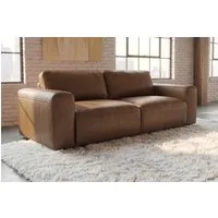 riess-ambiente 2-Sitzer BIG GEORGE 205cm cognac - Echtleder, Nosagefederung, FSC, Rundumbezug, Einzelartikel 1 Teile, Couch mit Ziernähten und inkl. Kissen - ideal für Wohn- & Schlafzimmer