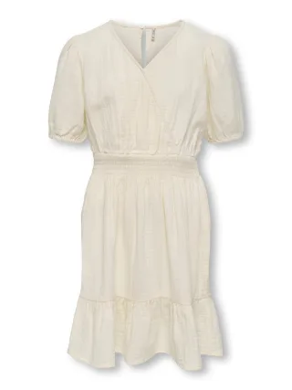 KIDS ONLY - KOGTHYRA LIFE S/S DRESS CP WVN birch - Gr. - 158