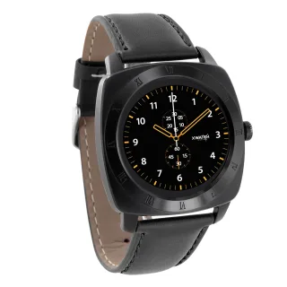 X-Watch Nara XW Pro [inkl. Lederarmband schwarz] 45mm Edelstahlgehäuse schwarz