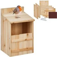 relaxdays Vogelhaus Nistkasten für Halbhöhlenbrüter Bausatz