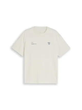 Denim Tom Tailor - Relaxed Fit T-Shirt mit Print greyish white - Gr. - L
