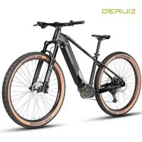 DERUIZ E-Bike Mountainbike 29 Zoll, 110 Nm Mittelmotor, max. 180km, 6 Stufen, Bluetooth + APP, 11 Gang SHIMANO CUES ASLU6000T1R Schaltwerk, Kettenschaltung, Mittelmotor, 720 Wh, (Trittfrequenz- und Drehmomentsensor, Für Damen und Herren), Federgabel 