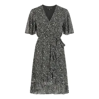 Mela London - Wickelkleid für Damen (Schwarz)