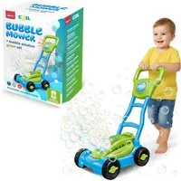 COIL Seifenblasenspielzeug Kinder Seifenblasen-Rasenmäher mit Licht & Sound – für Garten, 13 Löcher, 35.000 Blasen pro Minute, Schröpfflüssigkeit 80 ml