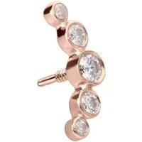 PIERCINGLINE Piercing-Set 14 Karat Gold Schraubaufsatz mit Außengewinde MOISSANIT-BOGEN (Schraub-Aufsätze, 1-tlg)