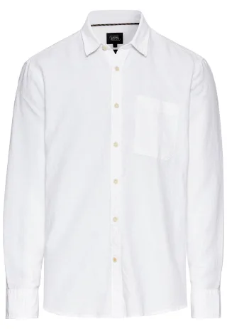 camel active - Langarm-Leinenhemd mit Soft-Wash-Veredelung white - Gr. - 5XL