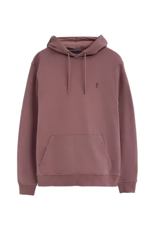 Sweatshirt rosé mit Kapuze und Rigby Go Stickerei