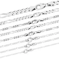 HOPLO Silberkette Silberkette Figarokette Länge 40cm - Breite 1,9mm - 925 Silber, Made in Germany