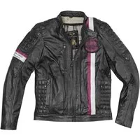 Black-Cafe London Motorradjacke Barcelona Motorrad Lederjacke herausnehmbares Innenfutter