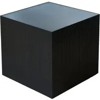 SVITA Beistelltisch EVA, Wohnzimmertisch, Eckig, Quadratisch 50x50 cm, Rattan-Optik, Holz