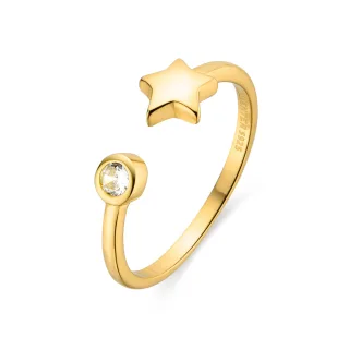 Luxenter Sterling Silber 925 Ring mit 18k gelbgoldenen Zirkonen - Fazih