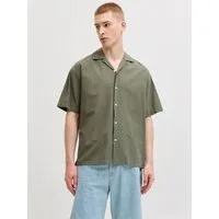 Jack & Jones Kurzarmhemd JJEBREEZE LINEN BLEND RESORT SHIRT SS SN mit Knopfleiste