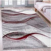OTTO home Teppich Tritom, rechteckig, Höhe: 9 mm, mit besonders weichem Flor, Kurzflor, modernes Wellen Muster