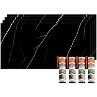 IZODEKOR 3D Wandpaneel IZODEKOR Wandverkleidung Marmoroptik 120x60cm Alternative zu Badfliese, Direkt auf Fliesen montierbar, fleckenabweisend