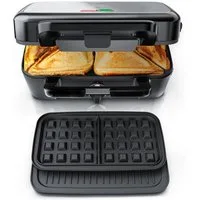 Arendo 3-in-1-Sandwichmaker Waffeleisen & Kontaktgrill, Antihaftbeschichtete abnehmbare Platten