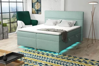 Boxspringbett Schlafzimmerbett CANELA 180x200cm inkl.Bettkasten/ LED