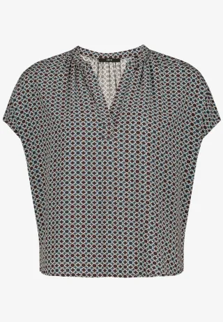 zero - Blusenshirt mit grafischem Muster brown - Gr. - 44