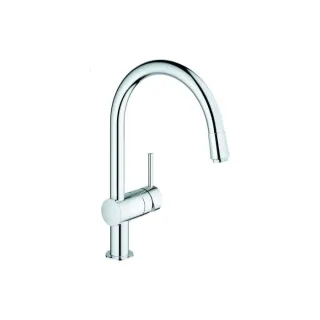 Grohe Minta Küchenarmatur 3291800E EcoJoy, herausziehbarer Mousseur, chrom