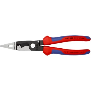 KNIPEX Elektro-Installationszange 200 mm schwarz atramentiert mit Mehrkomponenten-Hüllen poliert - 1382200