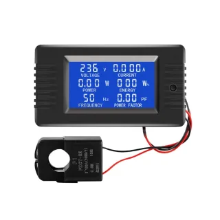 AC 100A Digital Multimeter Voltage Amperage Power Energy Monitor 80-260V LCD Display Split Core Transformer 22000W Overl